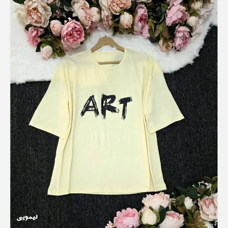 تیشرت باکسی پنبهای زنانه طرح ART اورسایز فری سایز