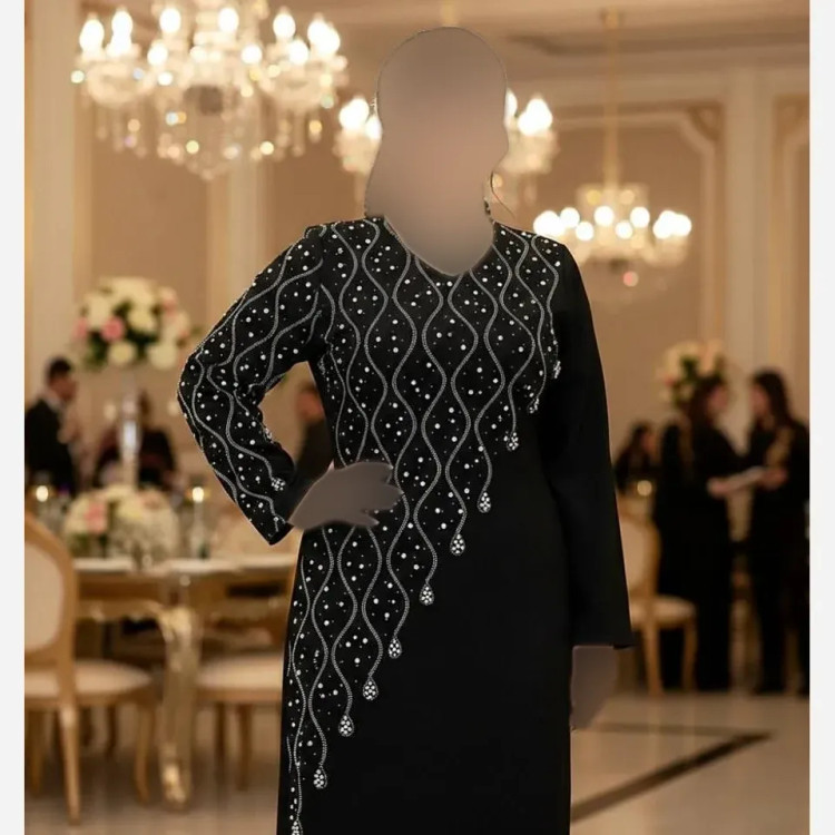 ماکسی مجلسی زنانه کرپ دالقیچ رنگ مشکی