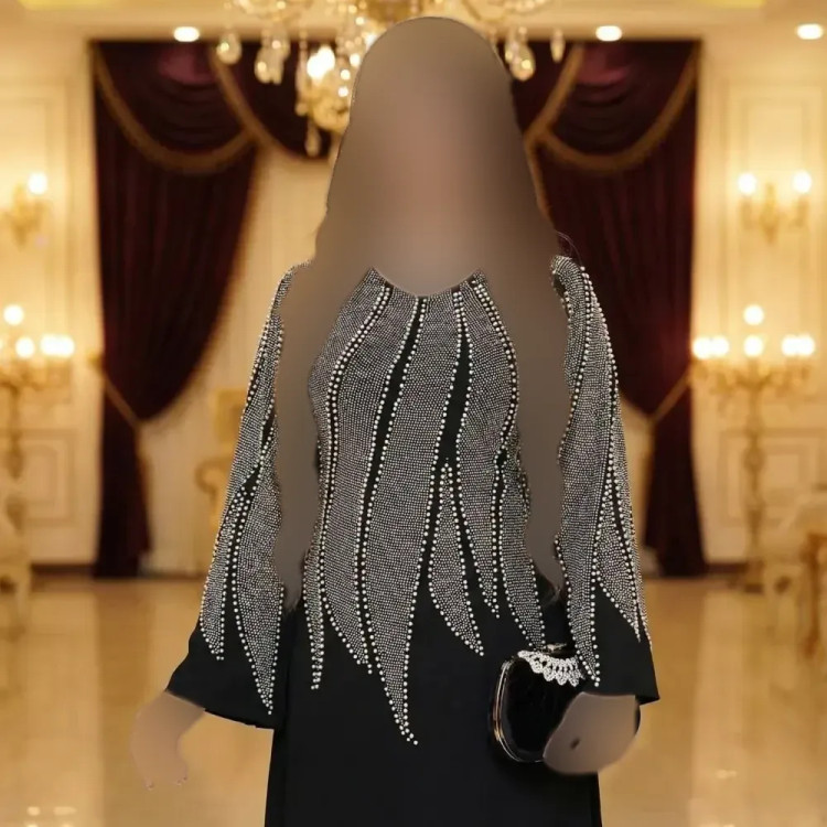 ماکسی مجلسی زنانه مدل نازنین جنس کرپ دالقیچ رنگ مشکی سایز نرمال