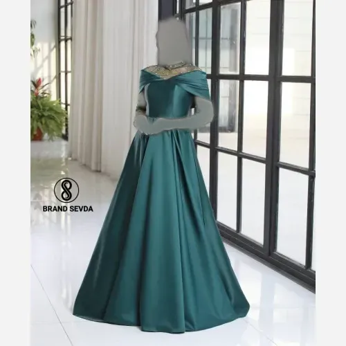 ماکسی مجلسی ساتن آمریکایی و تور نگیندوبی سایز 38 تا 50