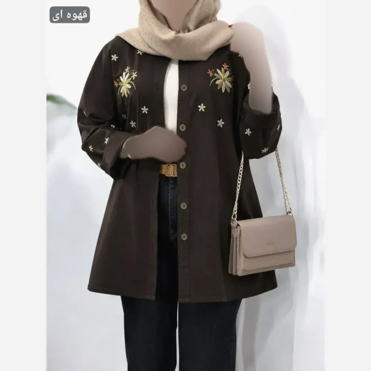 مانتو لینن پنبه ای مدل بابونه سایز 38 تا 50