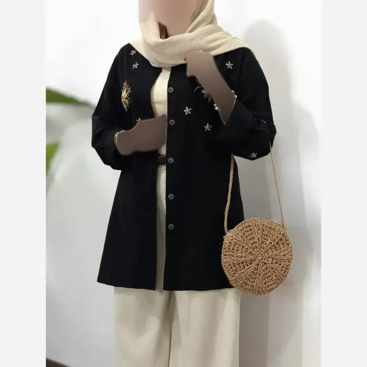 مانتو لینن پنبه ای مدل بابونه سایز 38 تا 50
