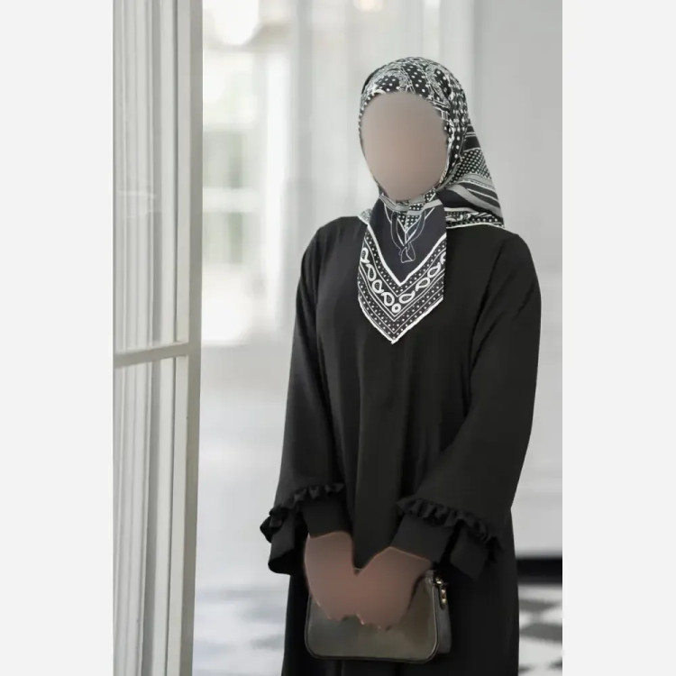 عبا آستین چین دار جنس شانتون فری سایز