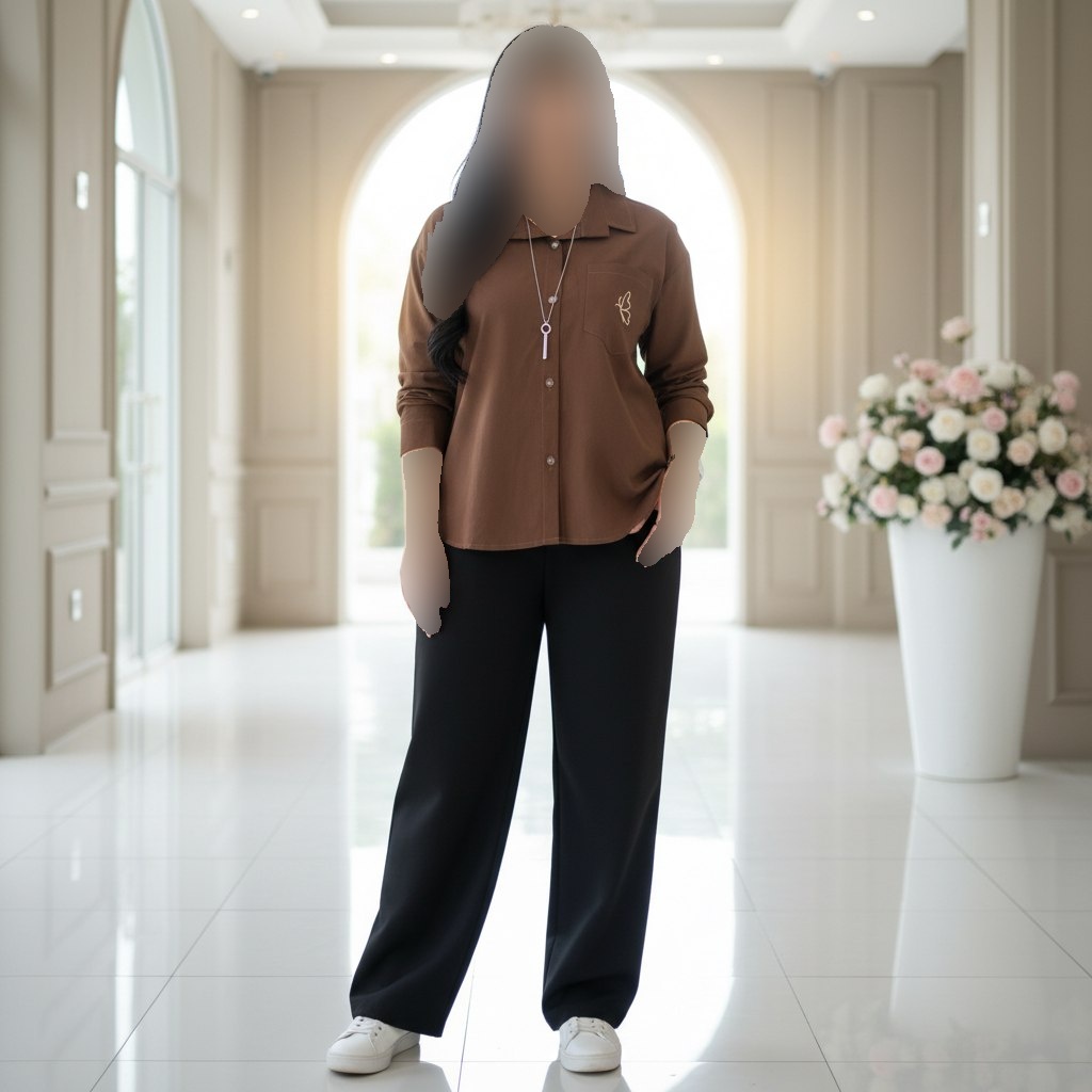 شومیز مانتویی زنانه مدل پروانه جنس لنین درجه یک فری سایز - b021
