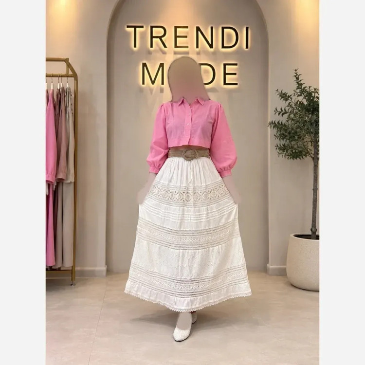 دامن مکرومه بافی شده t8036