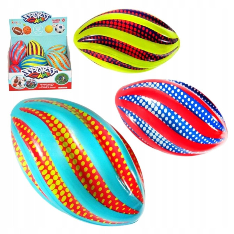 توپ راگبی مدل فومی طرح Twisted Dots کد RB1 سایز 18