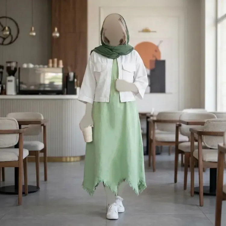 سارافون الیاف طبیعی پنبه ای بلند فری سایز رنگبندی متنوع