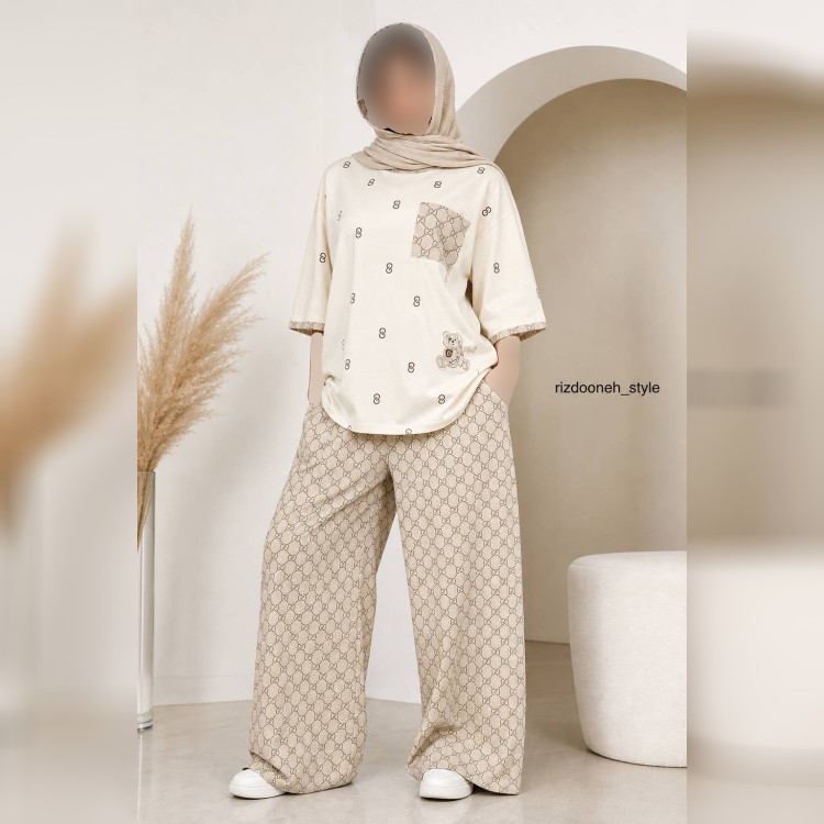 ست بلوز و شلوار زنانه گوچی جنس دورس لطیف بهاره