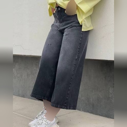 شلوار زنانه جین واید لگ مدل ساسا