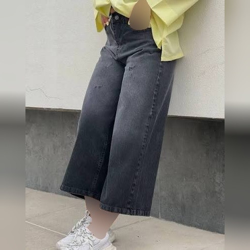 شلوار زنانه جین واید لگ مدل ساسا