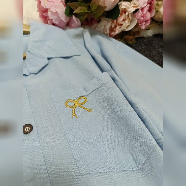 شومیز مانتویی زنانه مدل حلما جنس کاملس درجه یک فری سایز