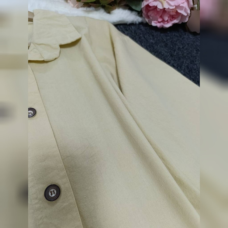 مانتو باکسی زنانه مدل ستایش جنس لنین پنبه بدون آبرفت فری سایز