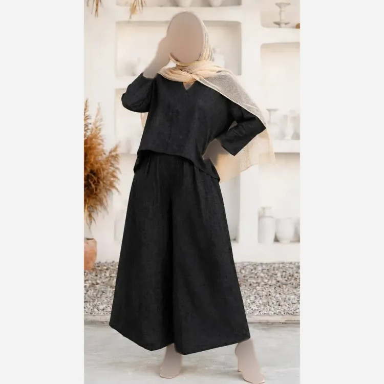 ست شومیز و شلوار زنانه مدل غزل جنس شانتون درجه یک فری سایز