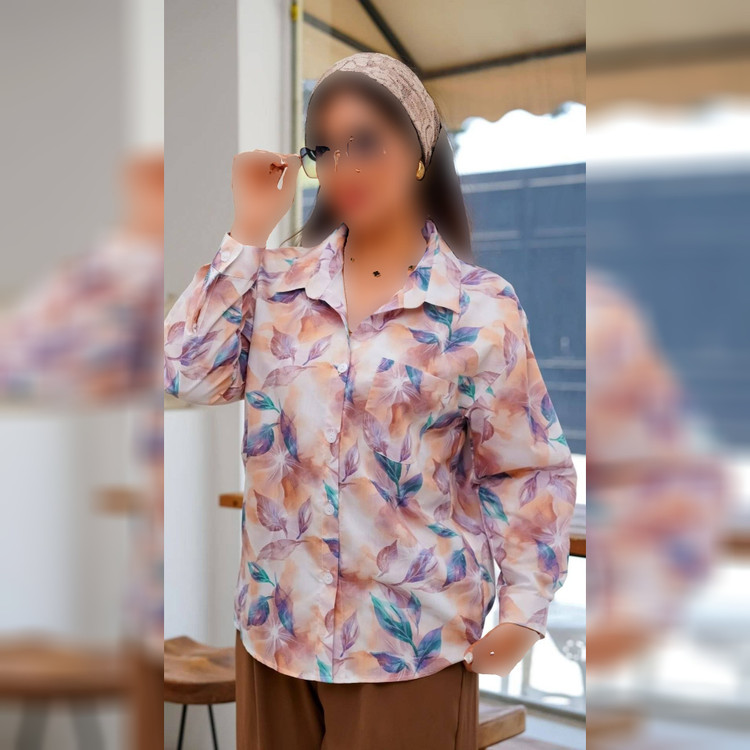 شومیز زنانه مدل ارام داکرون چاپی ارسال فوری