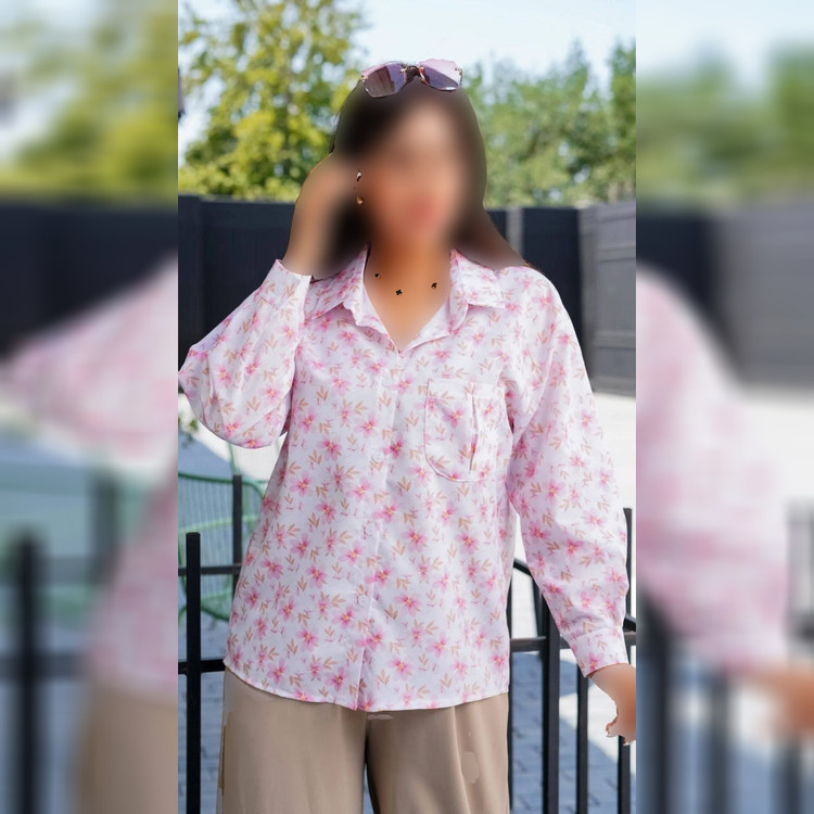 شومیز زنانه مدل ارام داکرون چاپی ارسال فوری