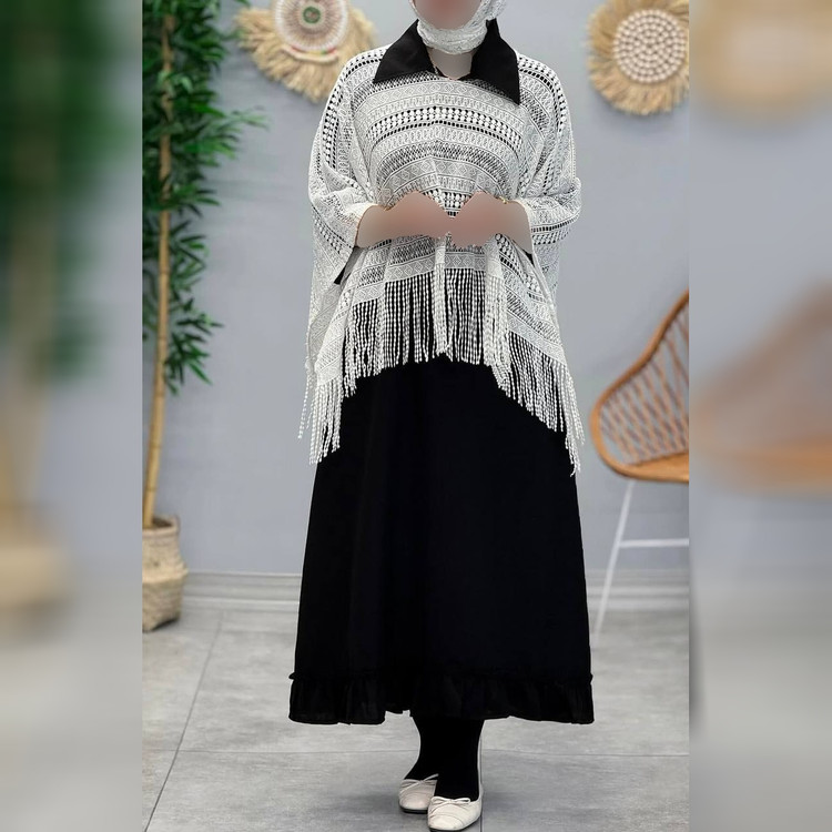 سارافون و شنل گپیور قلاب بافی مدل آنا شاپ