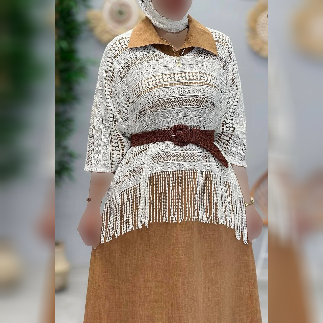 سارافون و شنل گپیور قلاب بافی مدل آنا شاپ