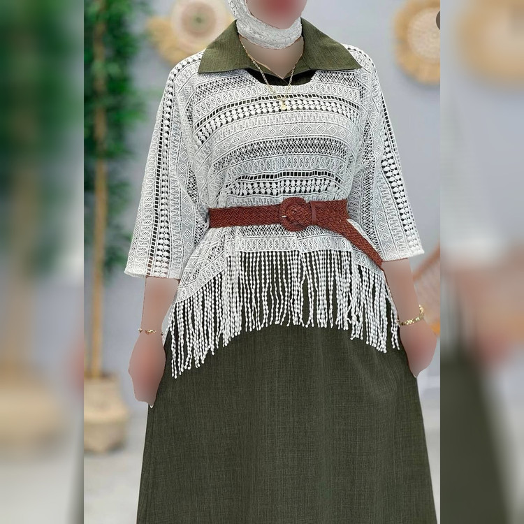سارافون و شنل گپیور قلاب بافی مدل آنا شاپ