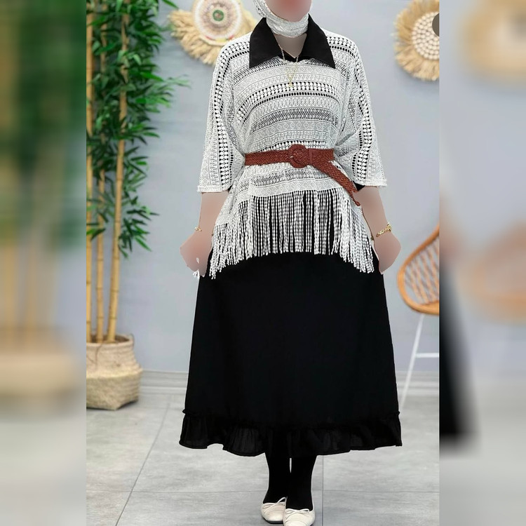 سارافون و شنل گپیور قلاب بافی مدل آنا شاپ