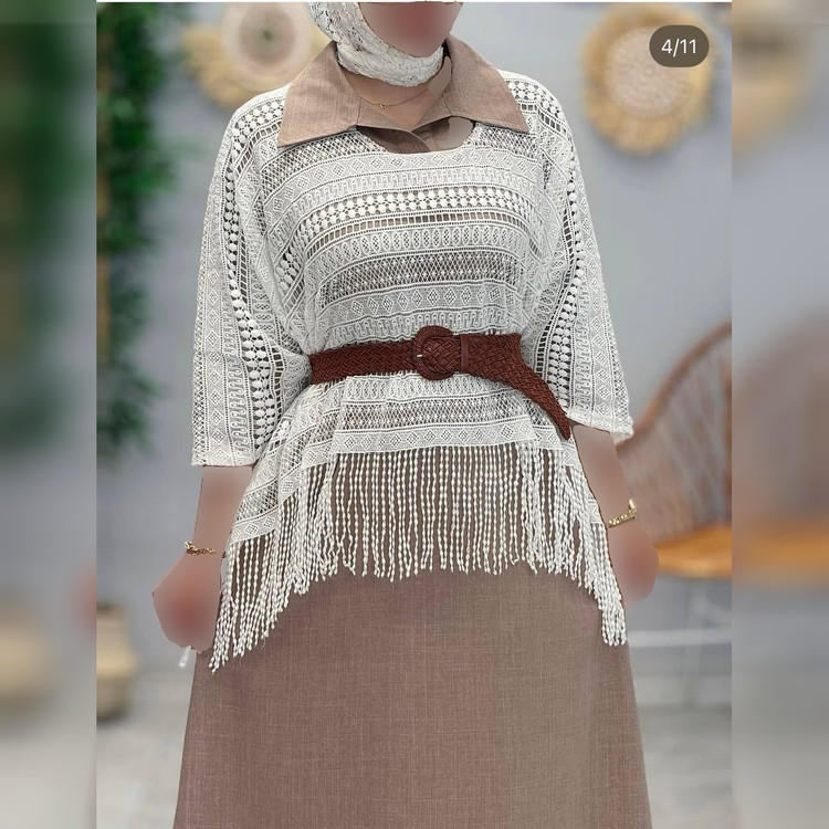 سارافون و شنل گپیور قلاب بافی مدل آنا شاپ