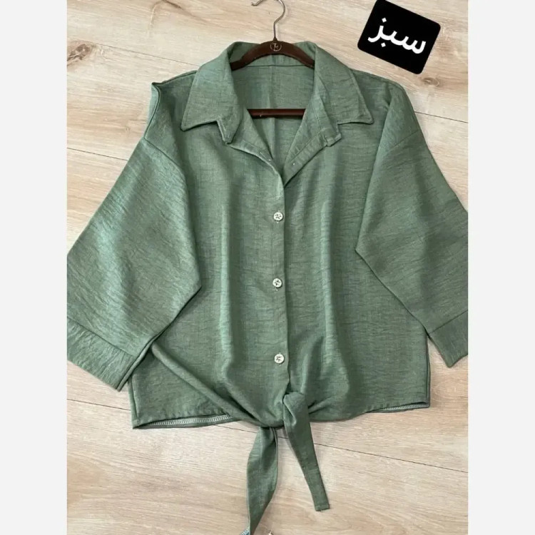 شومیز زنانه گره ای جنس شانتون فری سایز تا 46