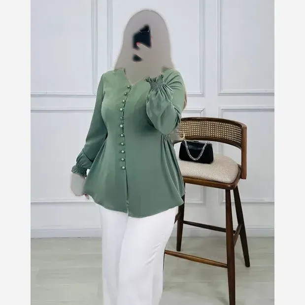 شومیز زنانه قواره دار جنس کرپ حریر و کریستال سایز 38 تا 52 (3)