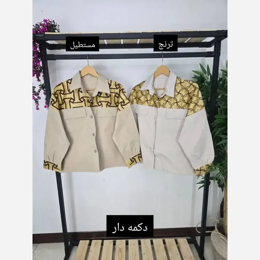 مانتو نگارین کتان با خرجکار جواهر دوزی سایز یک و دو