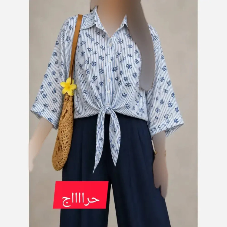 شومیز گره ای پروانه ای جنس ینزی پفکی فری سایز 36 تا 46