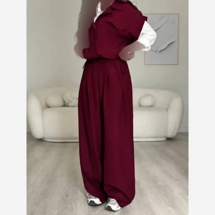ست وست و شلوار زنانه مدل کاملیا جنس کرپ مازراتی هلن درجه یک