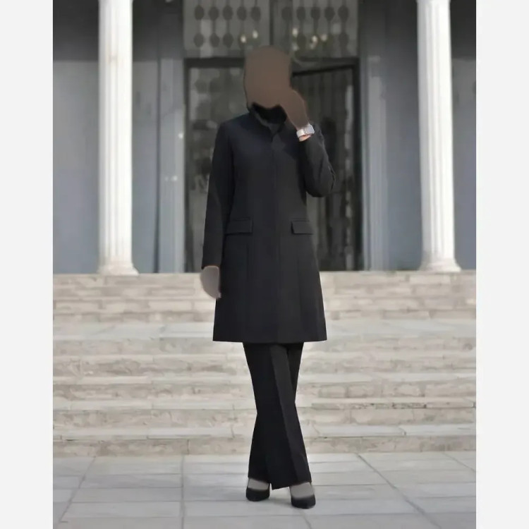 ست مانتو و شلوار اداری زنانه مدل مرجان پارچه سوپر مازراتی با شلوار بوتکات