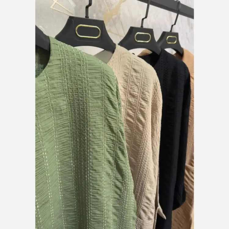 کفتان مجلسی زنانه کوک دوزی شده فری سایز با کمربند کنفی و جیب دار