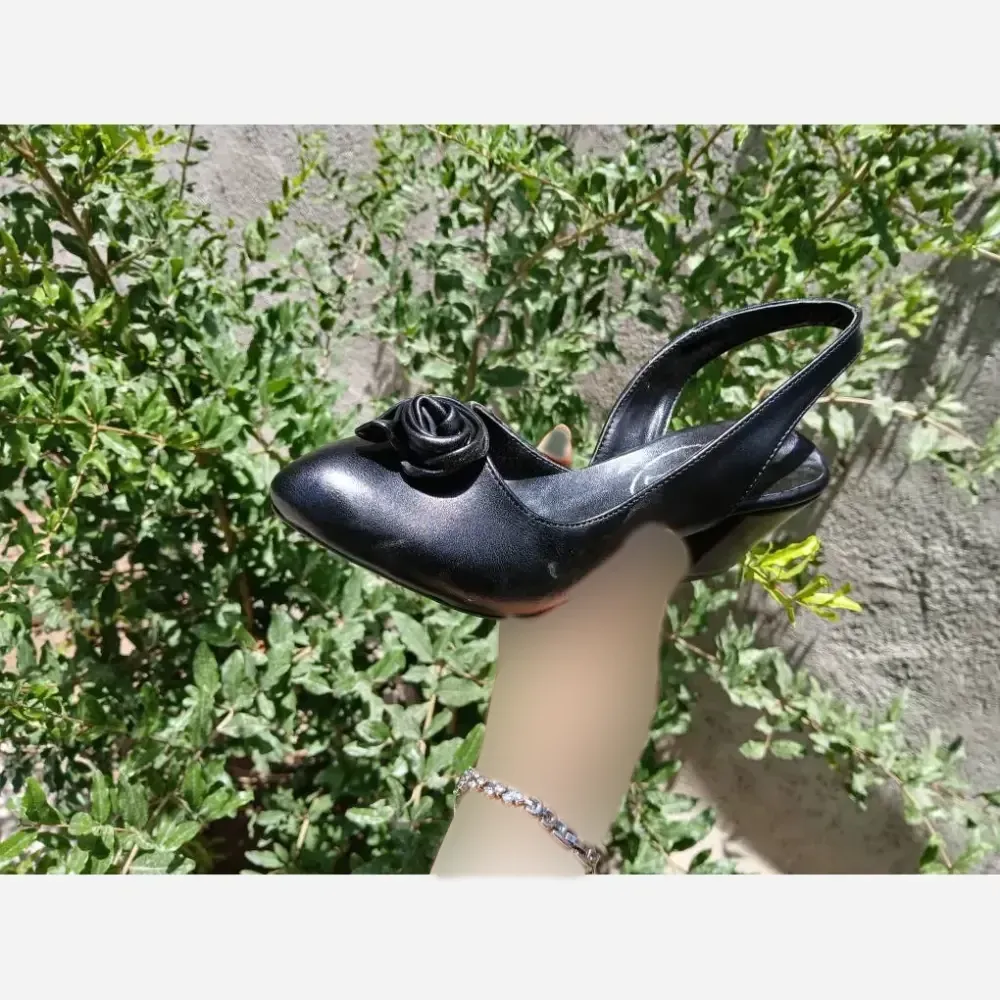 کفش پاشنه دار مجلسی زنانه مدل رز رنگ مشکی