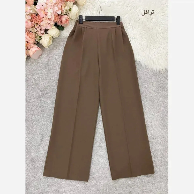 شلوار بگ زنانه پارچه مازراتی 330 گرم درجه یک پشت کش و جلو پیلی