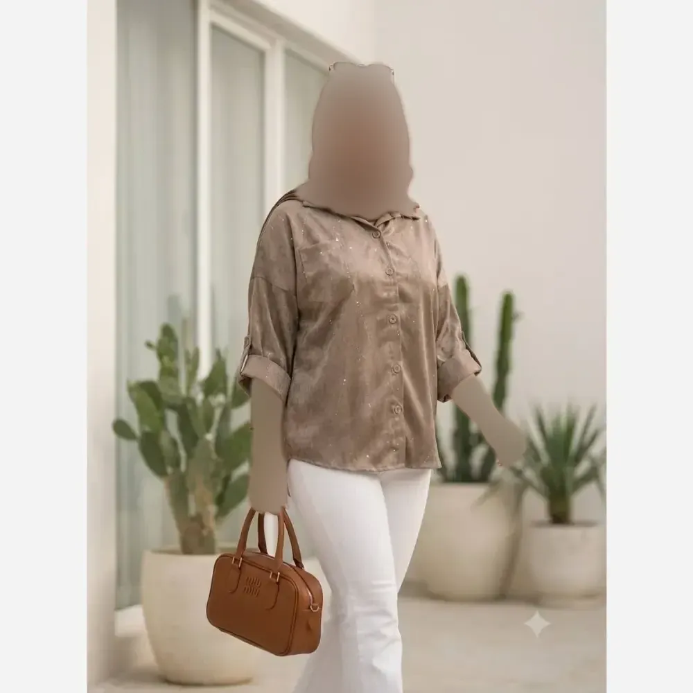 شومیز زنانه مدل مینو جنس سیلک ژاکارد درجه یک سایز 38 تا 50