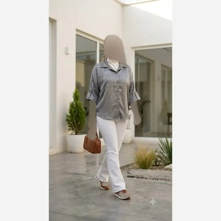 شومیز زنانه مدل مینو جنس سیلک ژاکارد درجه یک سایز 38 تا 50