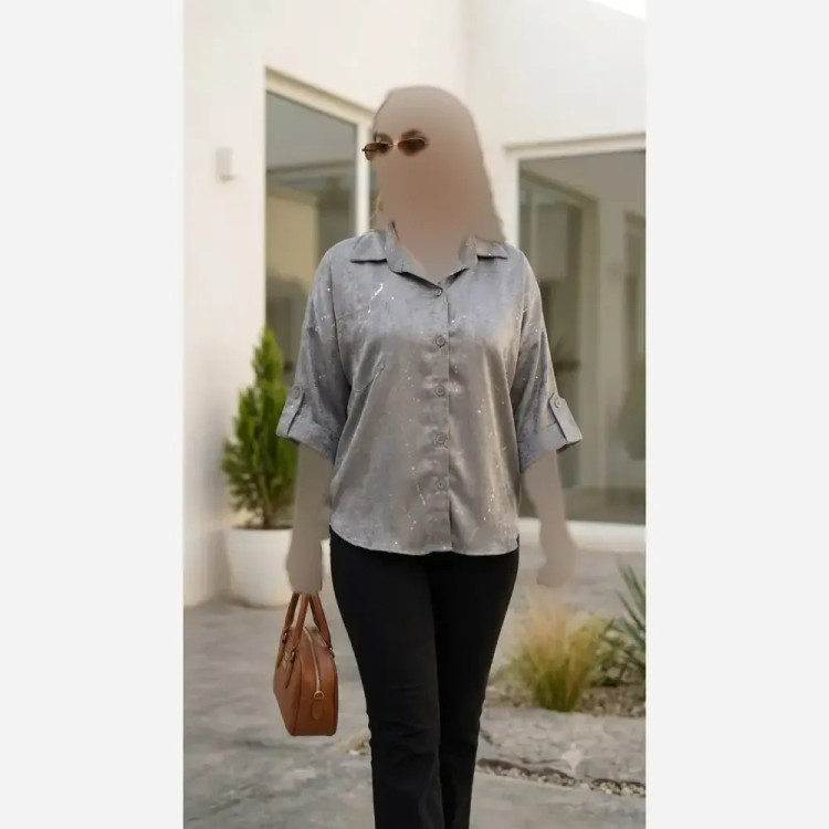 شومیز زنانه مدل مینو جنس سیلک ژاکارد درجه یک سایز 38 تا 50