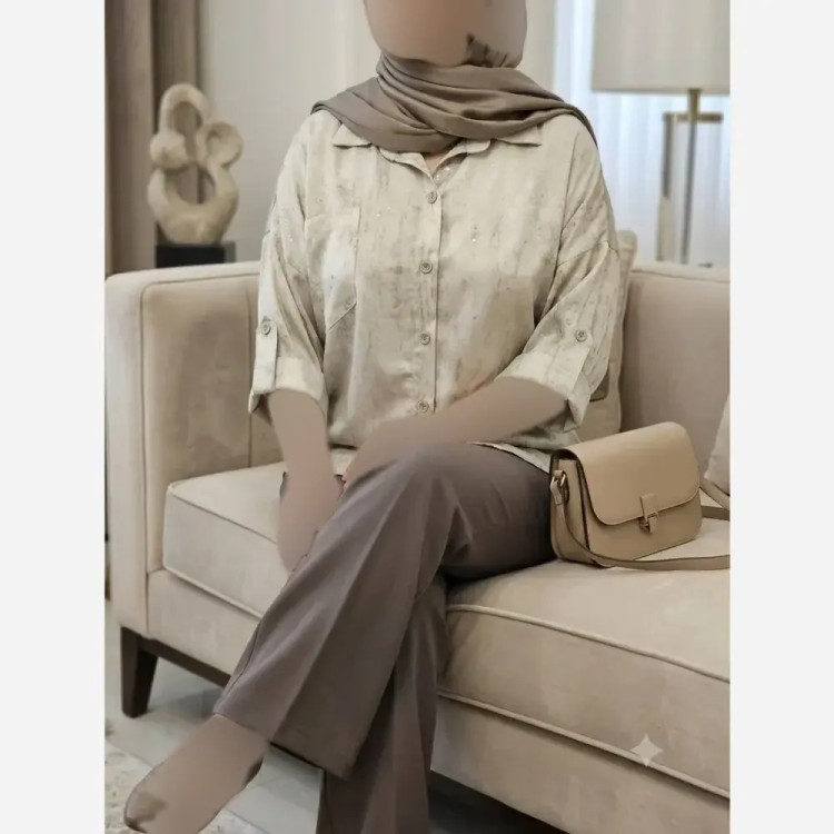 شومیز زنانه مدل مینو جنس سیلک ژاکارد درجه یک سایز 38 تا 50