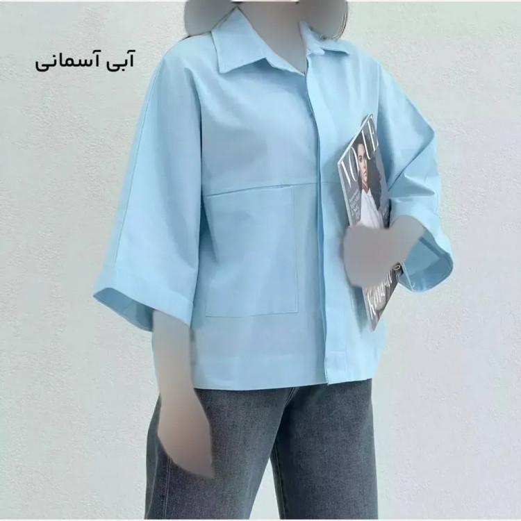 شومیز باکسی دوجیب مدل دلبهار جنس لینن پنبه فری سایز
