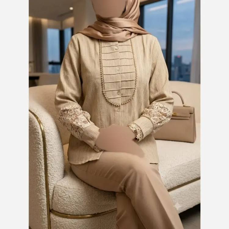 شومیز زنانه مدل آی جان جنس پارچه توکی سایز بزرگ 36 تا 56