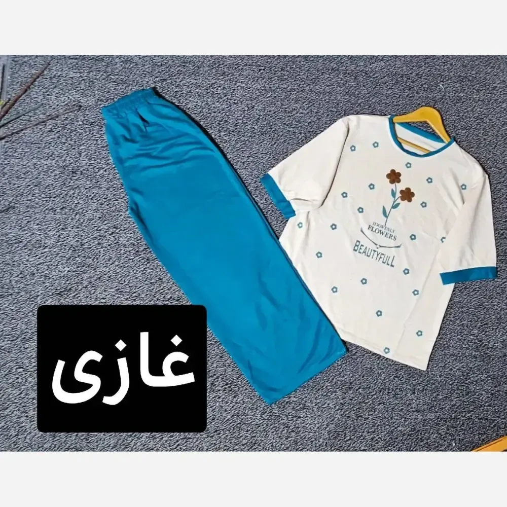 ست زنانه طرح گل رنگی جنس دورس پنبه اعلا فری سایز 38 تا 48