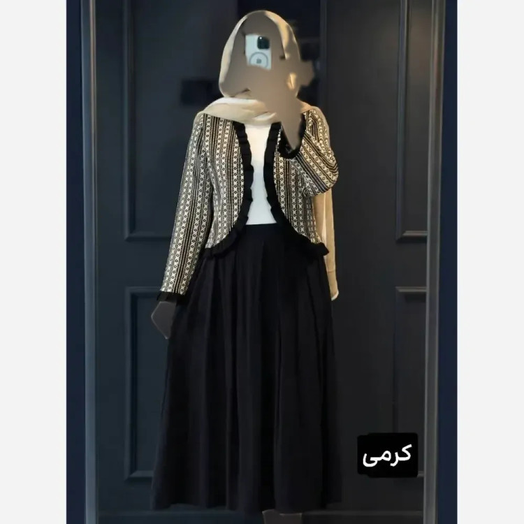 ست شومیز و دامن بهاره زنانه جنس الیزه فری سایز تا 48