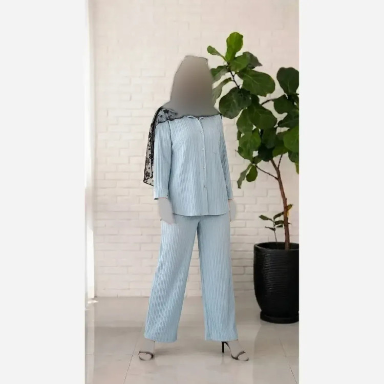 ست شومیز و شلوار زنانه نیکا جنس آیوا درجه یک سایز 38 تا 48