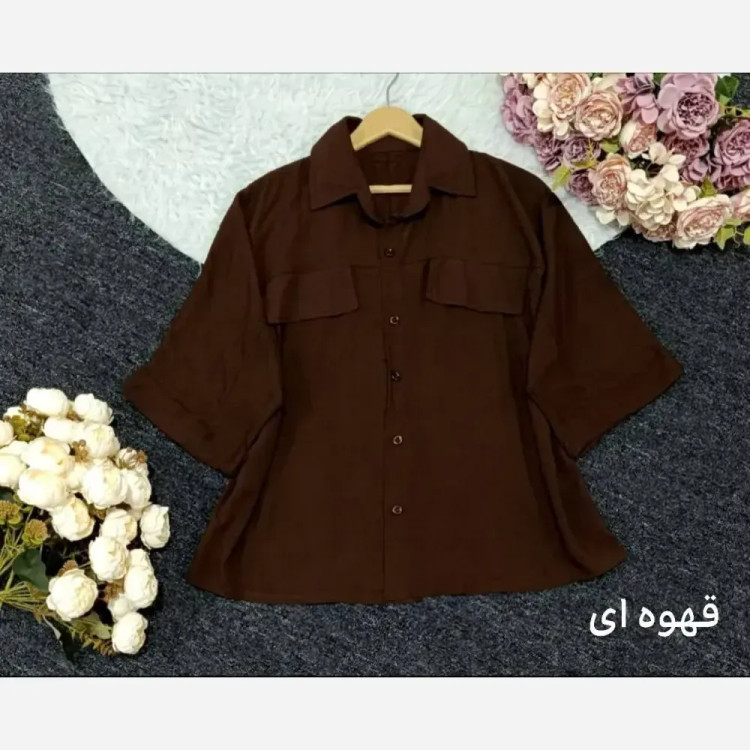 شومیز باکسی زنانه لنین نخی ترک فری سایز خنک تابستانی