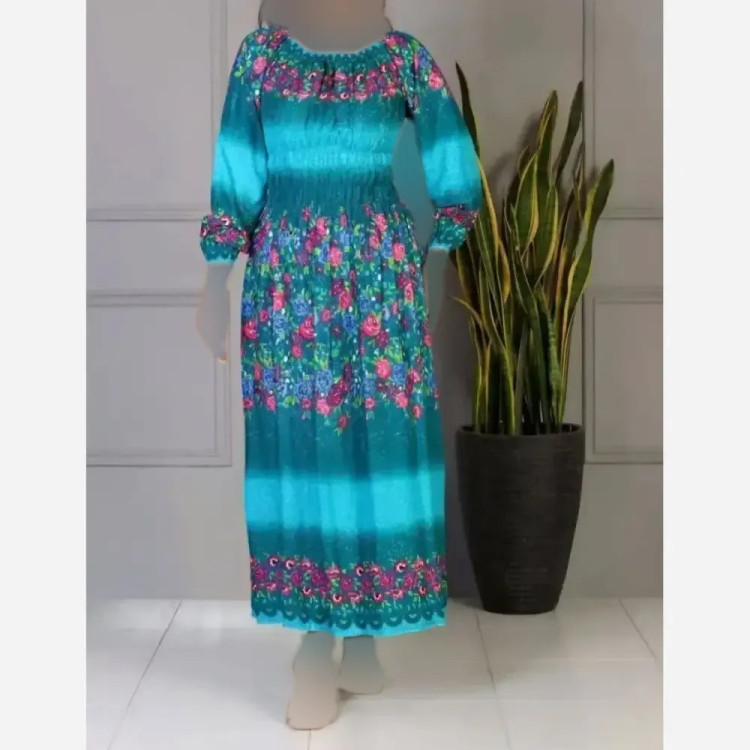 پیراهن ساحلی زنانه نخی مدل ترنم سایز 38 تا 50
