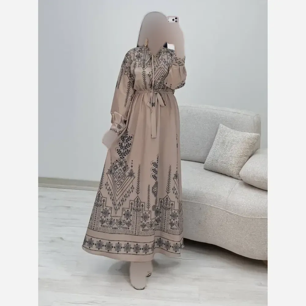 پیراهن ساحلی سنتی زنانه جنس فلور نخ درجه یک فری سایز