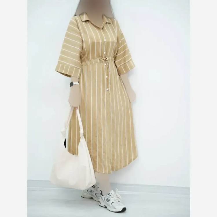پیراهن عروسکی زنانه جنس شانتون صوفیا فری سایز مناسب سایز 38 تا 46