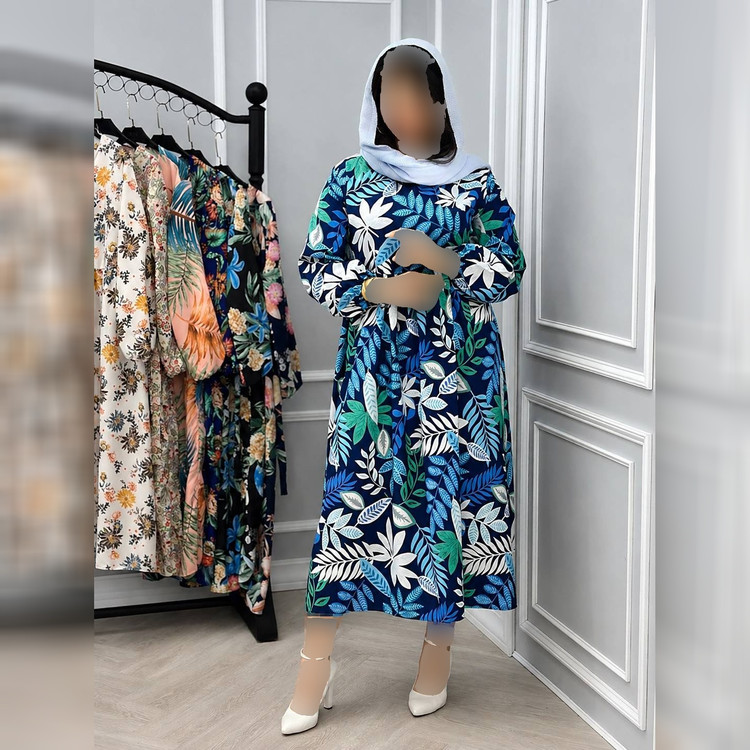 پیراهن ساحلی زنانه مدل مژده جنس کرپ نخ پنبه وارداتی شسته شده فری سایز 36تا46