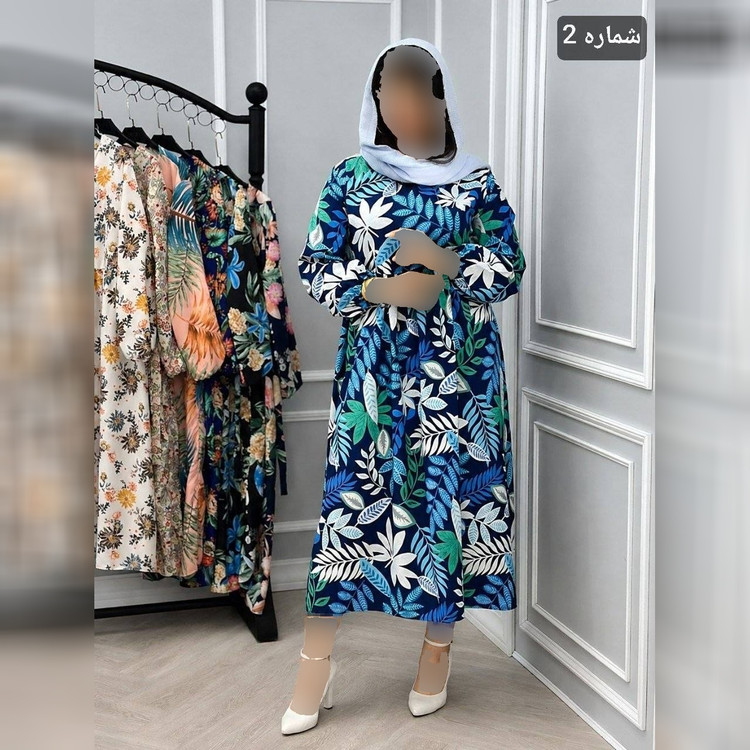 پیراهن ساحلی زنانه مدل مژده جنس کرپ نخ پنبه وارداتی شسته شده فری سایز 36تا46