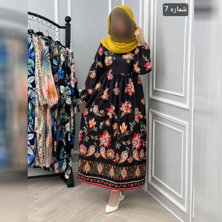 پیراهن ساحلی زنانه مدل مژده جنس کرپ نخ پنبه وارداتی شسته شده فری سایز 36تا46