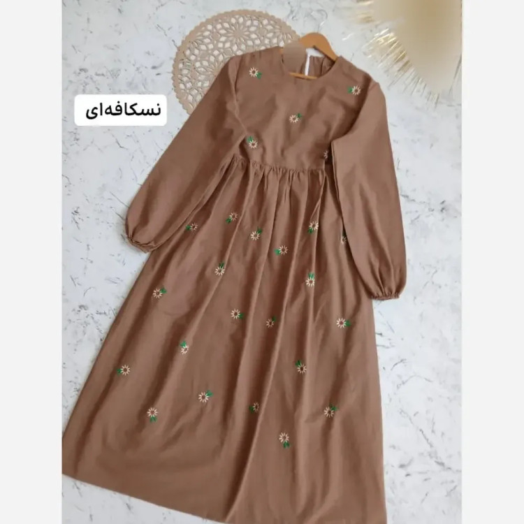 ست پیراهن و رویه زنانه مدل سرمه جنس کرپ بوگاتی و گیپور رنگ مشکی فری سایز